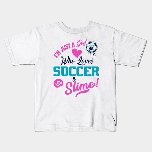 Just a Girl who loves Soccer Women Retro Vintage Soccer Kids T-Shirt by The Design Catalyst